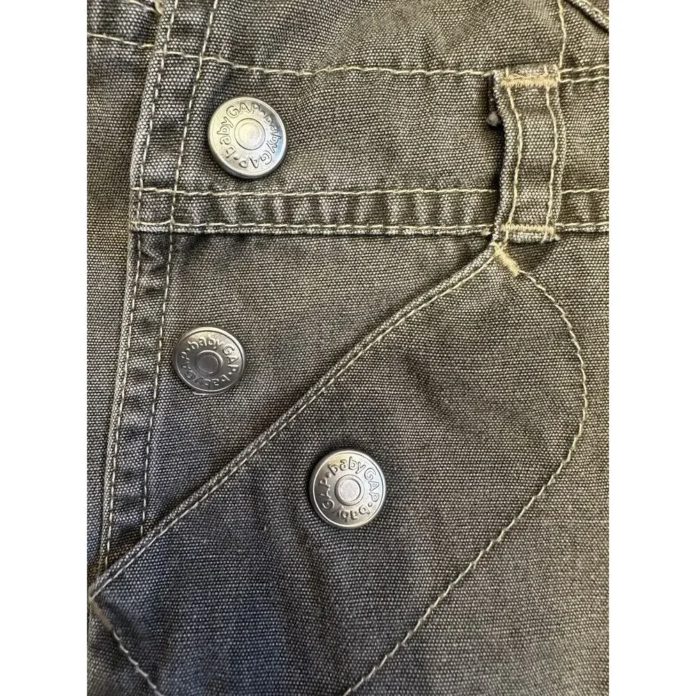 Baby Gap Cargo Overall Shorts 2XL/ 2 Years Gray Denim 2002 Vintage Classic Y2K